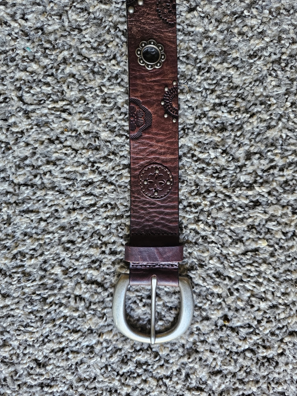 Fossil Vintage  Leather Rivets Belt Brown For Women’s